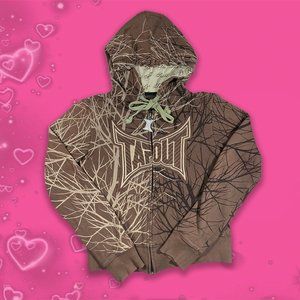 Vintage Brown Tapout Womens Zip Hoodie